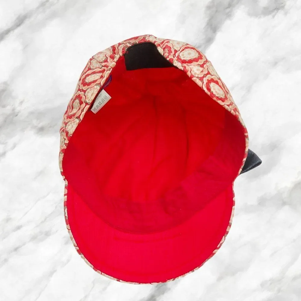Kindercaps Hat Cap Girls One Size Red Beige Floral Bow Outdoor Travel Summer